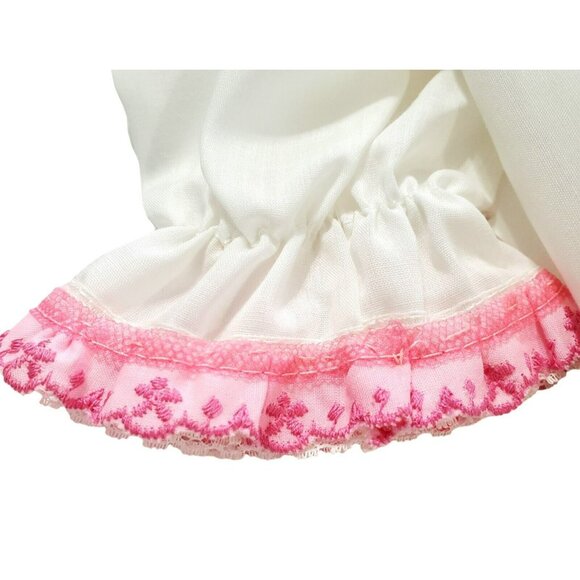 VTG Baby Christening Robe Dress Cover Up Coat Eyelet Lace Embroidered Flowers - Picture 10 of 14